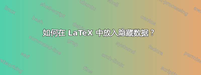 如何在 LaTeX 中放入隐藏数据？