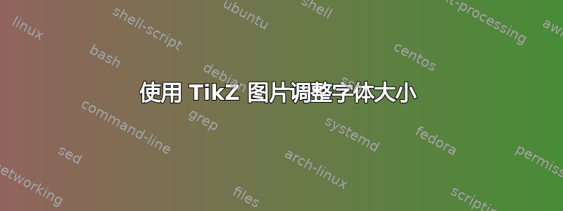 使用 TikZ 图片调整字体大小