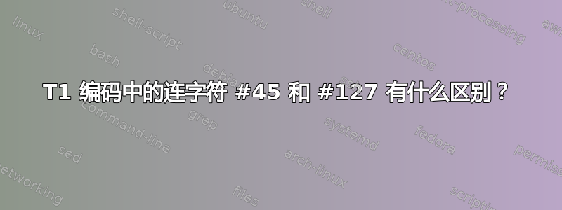 T1 编码中的连字符 #45 和 #127 有什么区别？