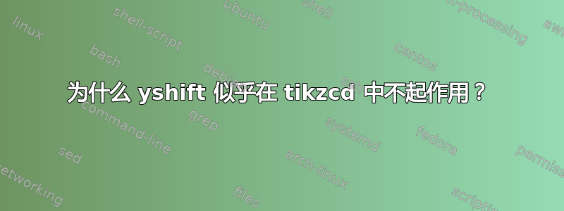 为什么 yshift 似乎在 tikzcd 中不起作用？