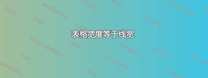 表格宽度等于线宽