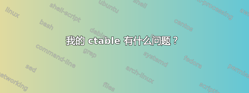 我的 ctable 有什么问题？