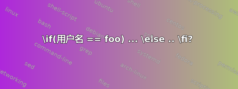 \if(用户名 == foo) ... \else .. \fi?