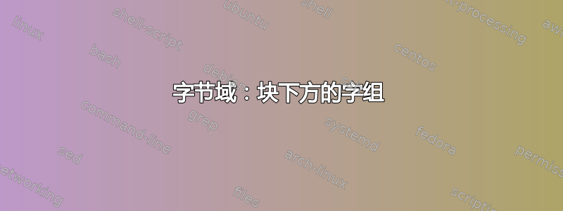 字节域：块下方的字组