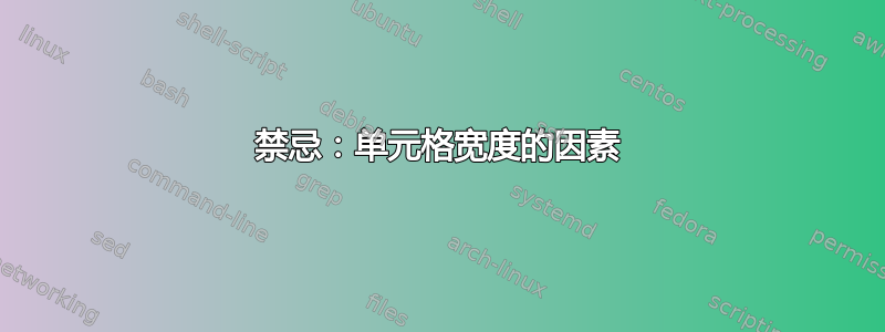 禁忌：单元格宽度的因素