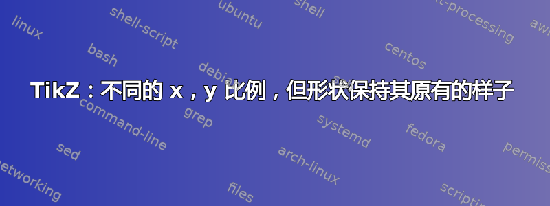 TikZ：不同的 x，y 比例，但形状保持其原有的样子