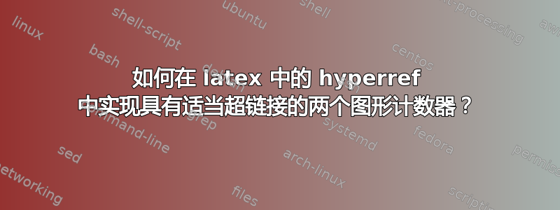 如何在 latex 中的 hyperref 中实现具有适当超链接的两个图形计数器？