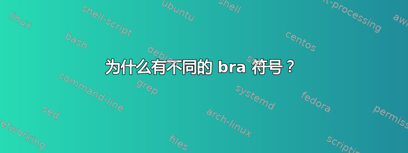 为什么有不同的 bra 符号？