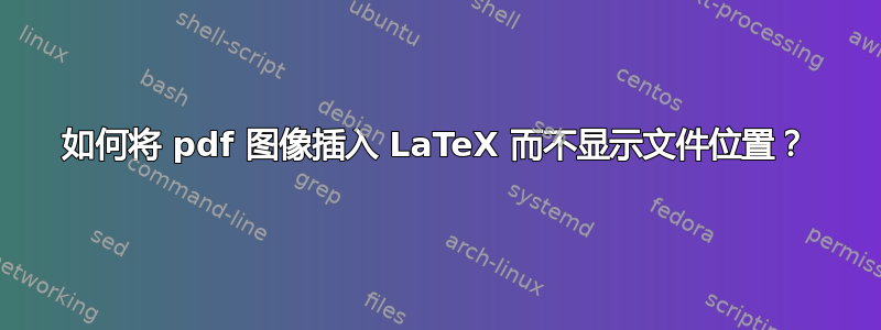 如何将 pdf 图像插入 LaTeX 而不显示文件位置？