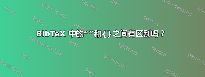 BibTeX 中的“”和{}之间有区别吗？