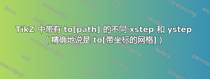 TikZ 中带有 to[path] 的不同 xstep 和 ystep （精确地说是 to[带坐标的网格]）