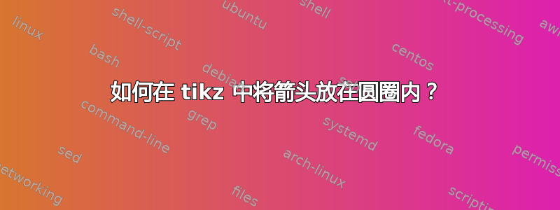 如何在 tikz 中将箭头放在圆圈内？