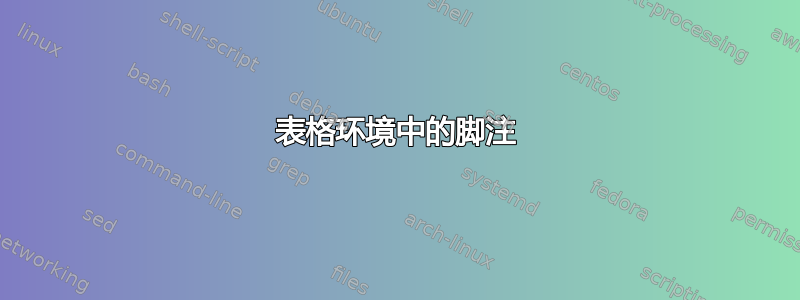 表格环境中的脚注