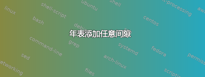 年表添加任意间隙 