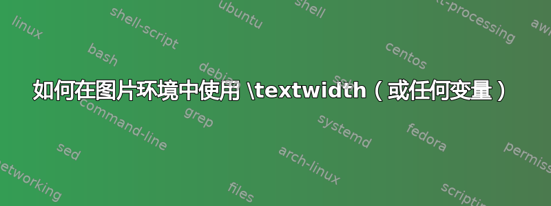 如何在图片环境中使用 \textwidth（或任何变量）