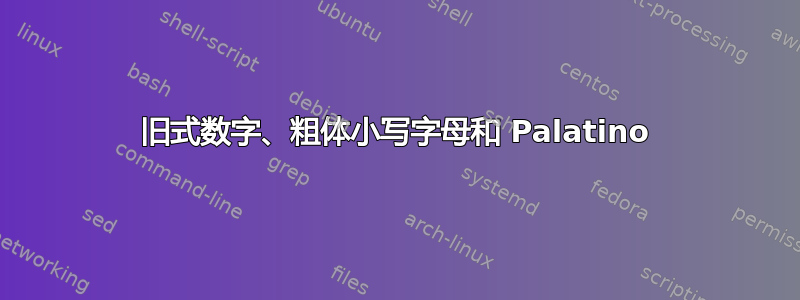 旧式数字、粗体小写字母和 Palatino