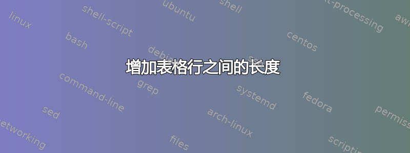 增加表格行之间的长度