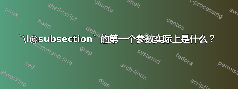 `\l@subsection` 的第一个参数实际上是什么？