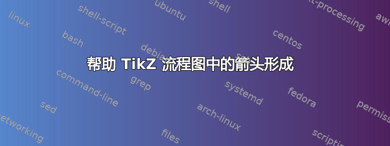 帮助 TikZ 流程图中的箭头形成 