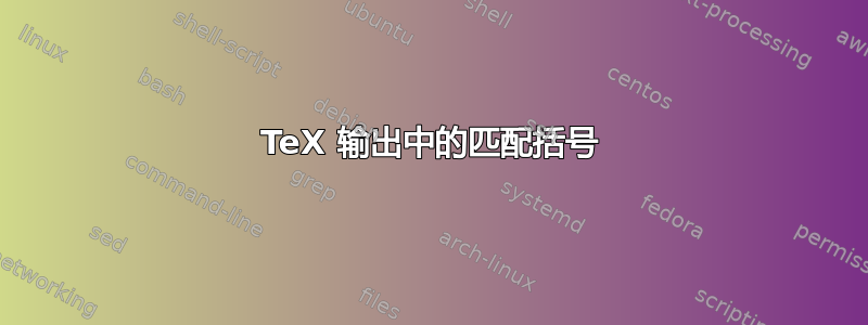 TeX 输出中的匹配括号