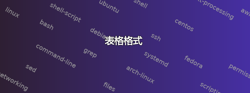 表格格式