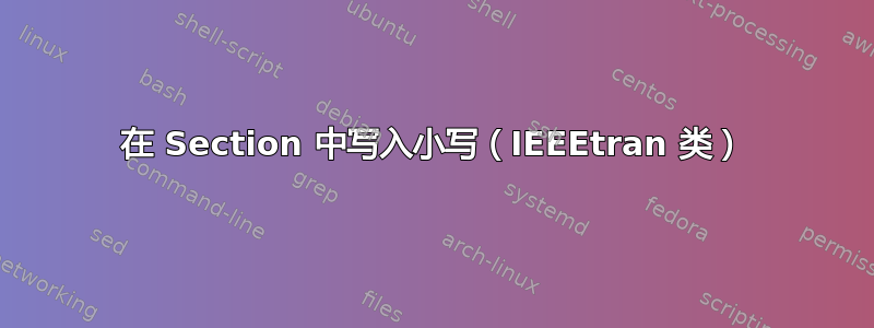 在 Section 中写入小写（IEEEtran 类）