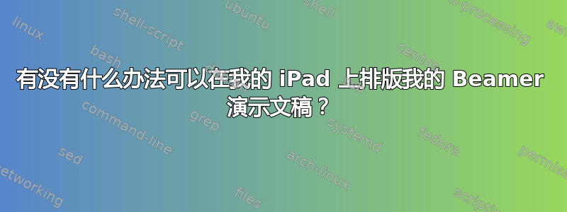 有没有什么办法可以在我的 iPad 上排版我的 Beamer 演示文稿？