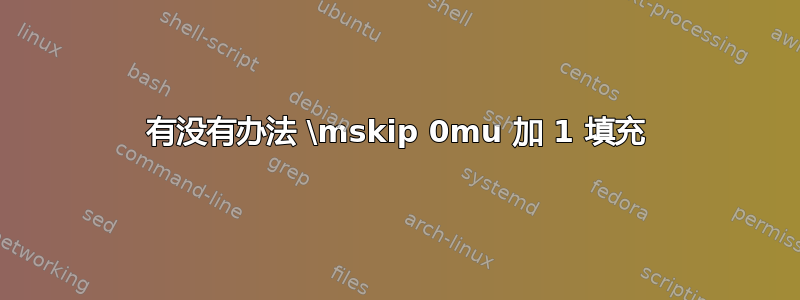 有没有办法 \mskip 0mu 加 1 填充