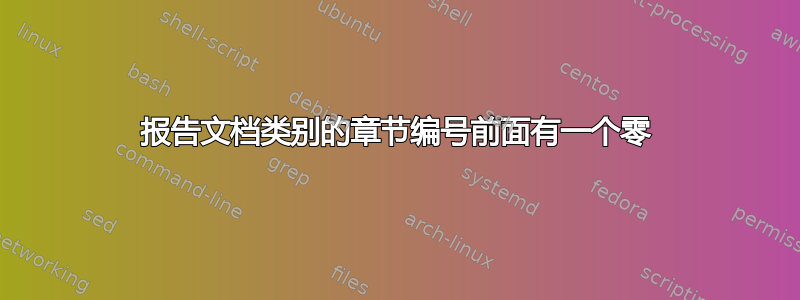 报告文档类别的章节编号前面有一个零