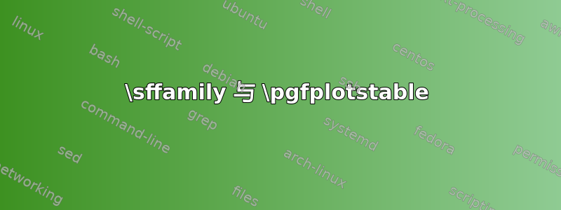 \sffamily 与 \pgfplotstable