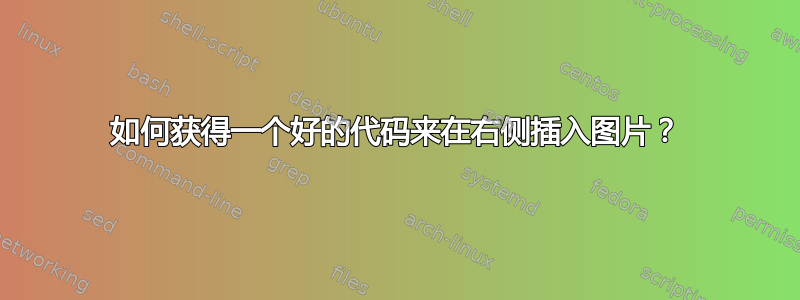 如何获得一个好的代码来在右侧插入图片？