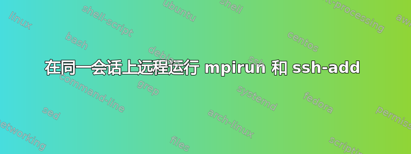 在同一会话上远程运行 mpirun 和 ssh-add