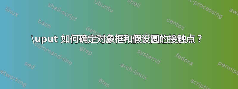 \uput 如何确定对象框和假设圆的接触点？