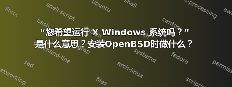 “您希望运行 X Windows 系统吗？” 是什么意思？安装OpenBSD时做什么？