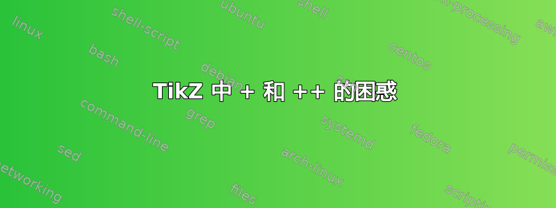 TikZ 中 + 和 ++ 的困惑