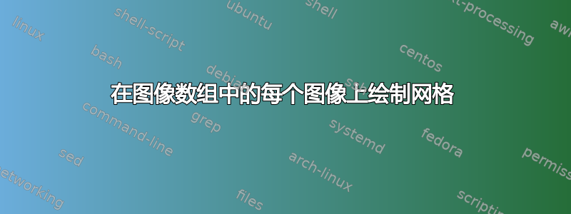 在图像数组中的每个图像上绘制网格