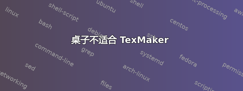 桌子不适合 TexMaker