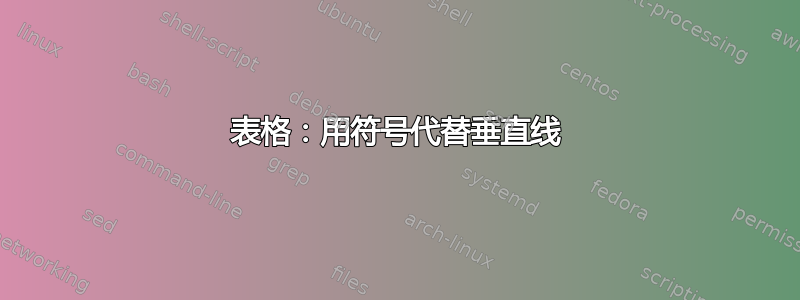 表格：用符号代替垂直线