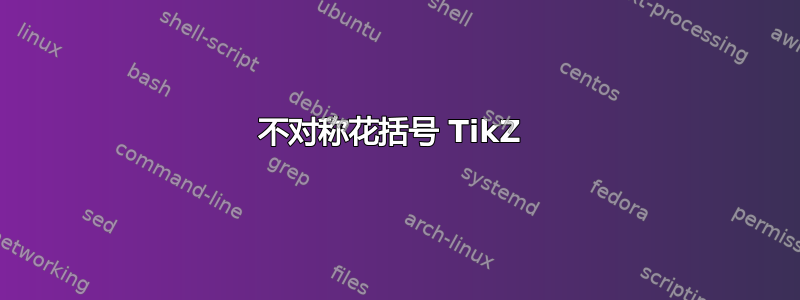 不对称花括号 TikZ 