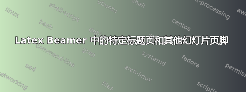 Latex Beamer 中的特定标题页和其他幻灯片页脚