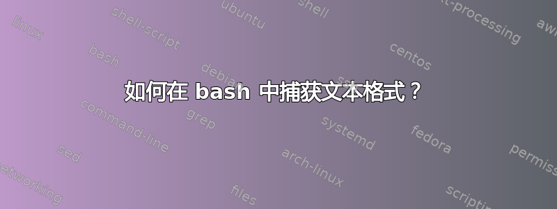 如何在 bash 中捕获文本格式？