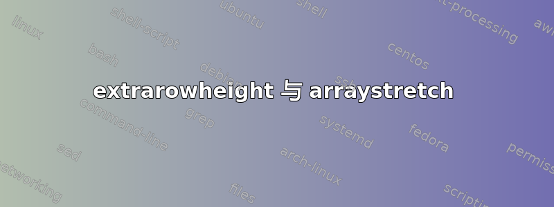 extrarowheight 与 arraystretch