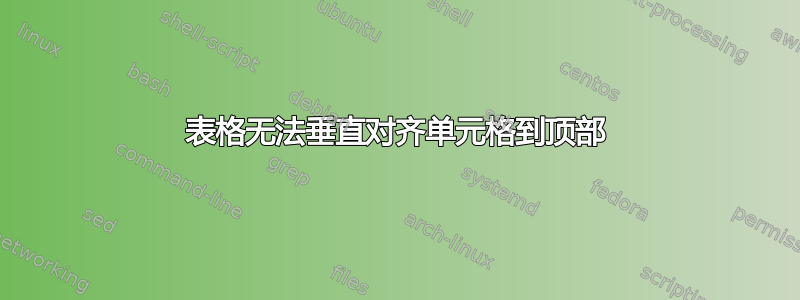 表格无法垂直对齐单元格到顶部