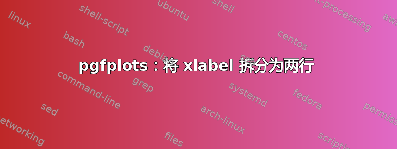 pgfplots：将 xlabel 拆分为两行