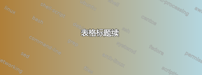 表格标题续