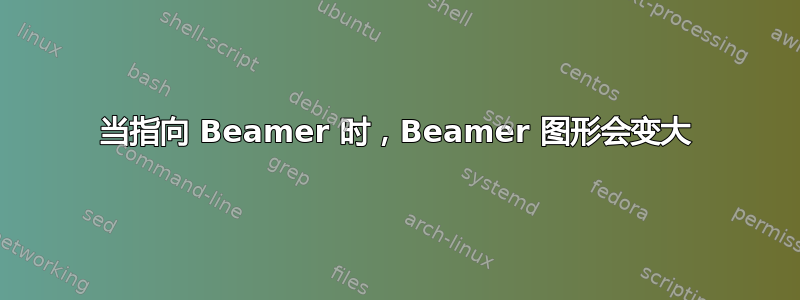 当指向 Beamer 时，Beamer 图形会变大