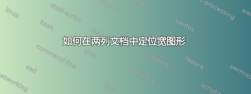 如何在两列文档中定位宽图形