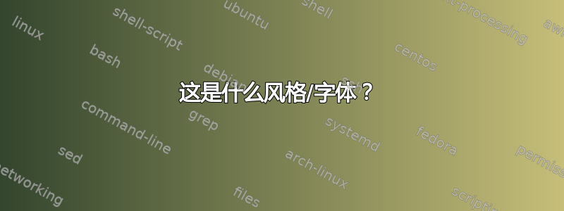 这是什么风格/字体？