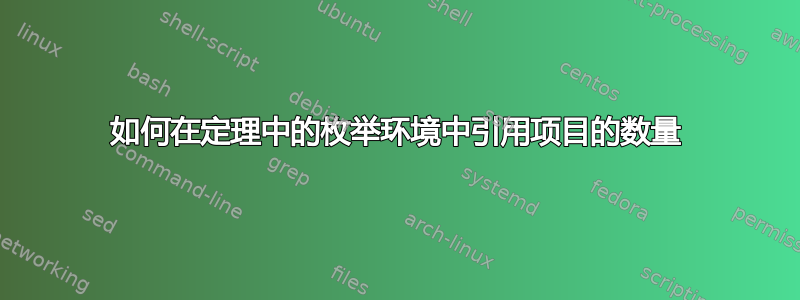 如何在定理中的枚举环境中引用项目的数量