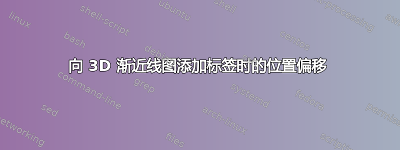 向 3D 渐近线图添加标签时的位置偏移